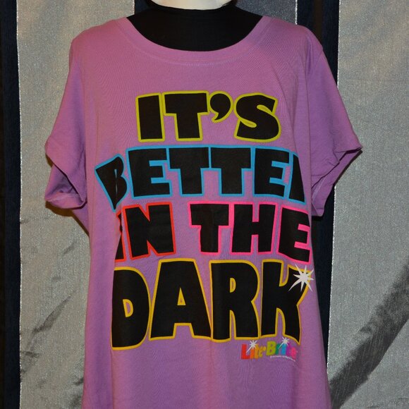 Torrid Doe Purple Lite Brite Better in the Dark Tee Shirt Size 2 Super Soft EUC - Picture 2 of 6